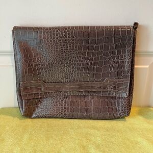 Vince Camuto gray snakeskin clutch
